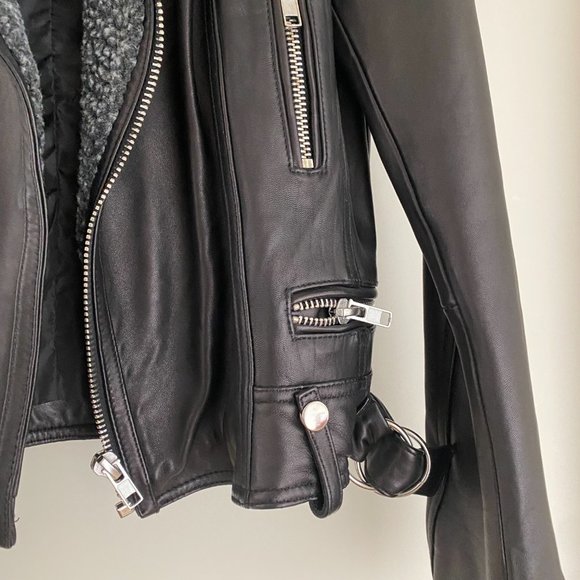 Heartloom Leather Jacket with Shearling Accent Size S - Picture 7 of 11